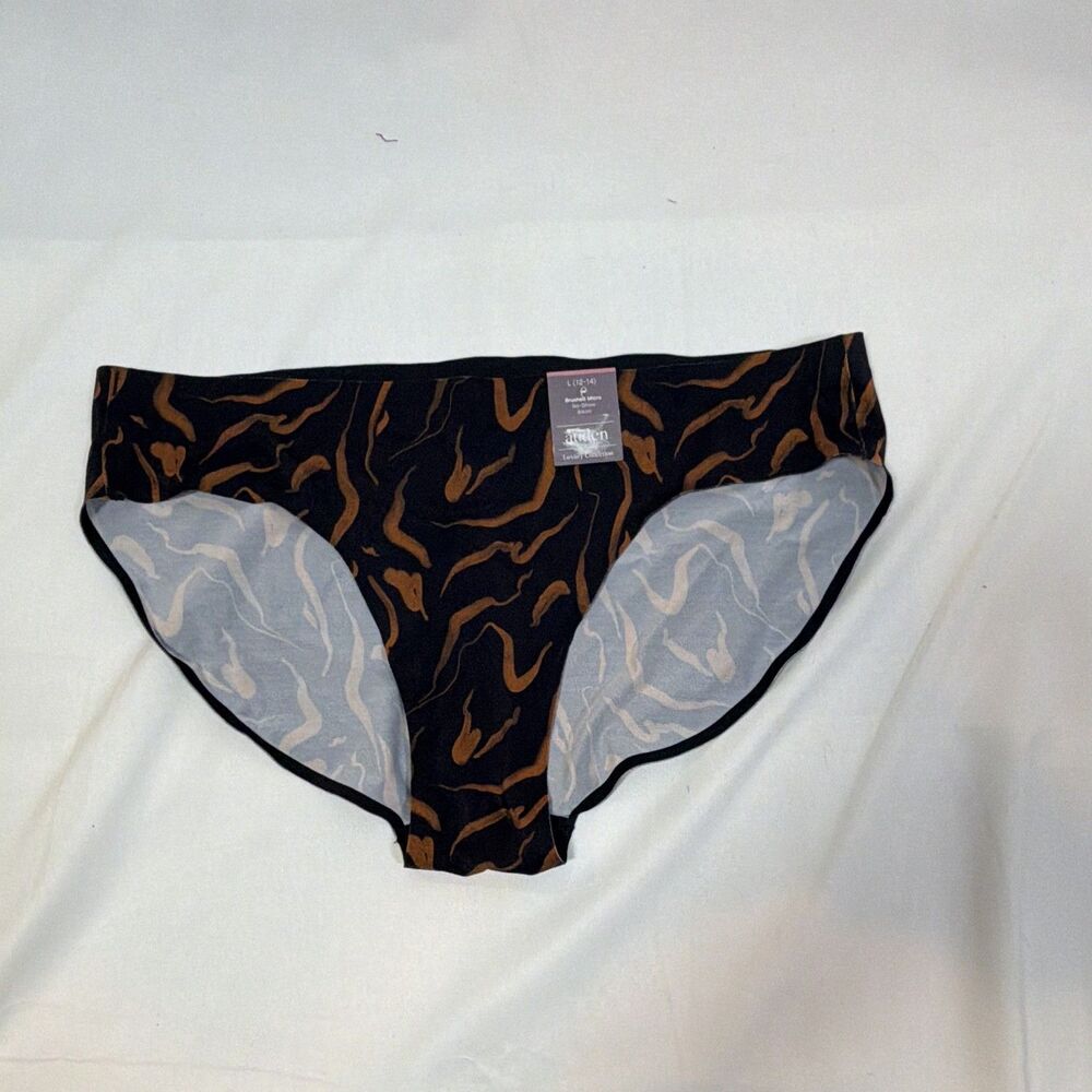 Auden Women’s X-Small Color Black Brown Bikini Animal Print Panties Stretch